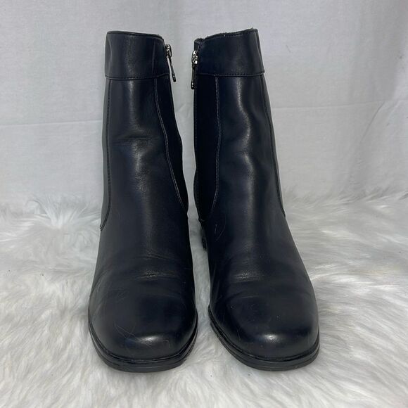 Blondo Black Leather Side Zip Ankle Booties Sz 10 - Picture 2 of 6